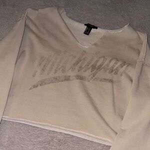 Forever 21 Cream Michigan Sweatshirt